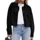 thumbnail image 1 of Chaqueta Corta de Ante Sintético para Mujer, Informal, Ligera, para Otoño e Invierno. Negro XL, 1 of 8