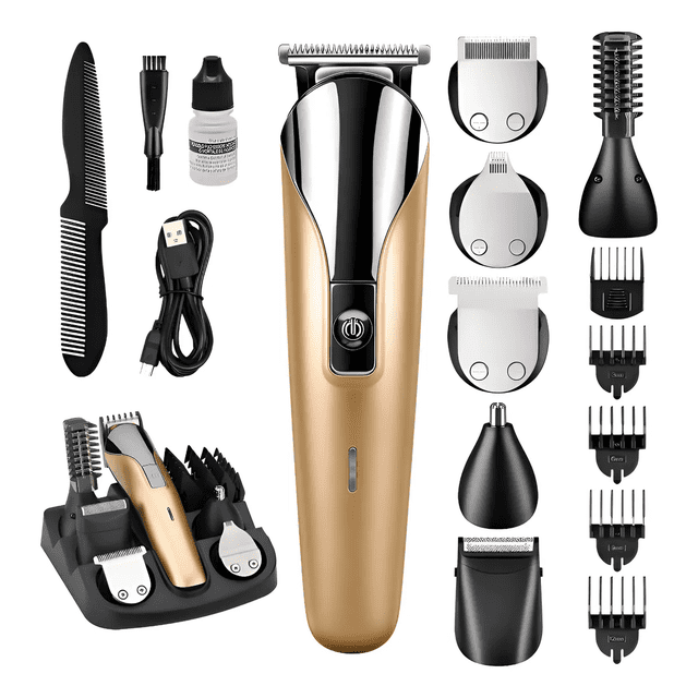 Maquina Para Cortar Cabello Rasuradora Eléctrica Barba Nariz Malubero Dorado