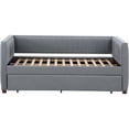 thumbnail image 3 of JERFIT Grey Twin Daybed with Pull-Out Trundle, Upholstered Modern Sofa Bed for Living Room Guest Room, Space-Saving Design with Storage, 3 of 5