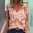 thumbnail image 1 of Pntutb, blusa estampada de verano para mujer, camisetas casuales con cuello en V, camisetas de manga corta, tops Pntutb Pntutb-3756, 1 of 5