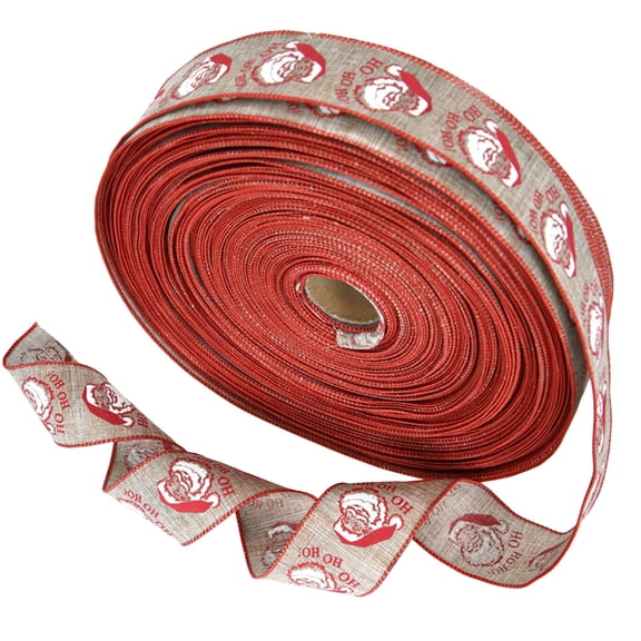 6.6Ft Christmas Wired Ribbon for Wreath Bows Wrapping Gifts, 2in Wide Xmas Deer Craft Ribbon, Decorative Fabric Ribbon for Gift Wrapping, Party Supplies Decoration DIY Crafts, Door Decorations Ribbon