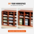 thumbnail image 5 of VEVOR 27 Compartments Wood Literature Organizer, Adjustable Shelves, Medium Density Fiberboard Mail Center, Office Home School Storage for Files, Documents, Papers, Magazines, Brown, 5 of 9