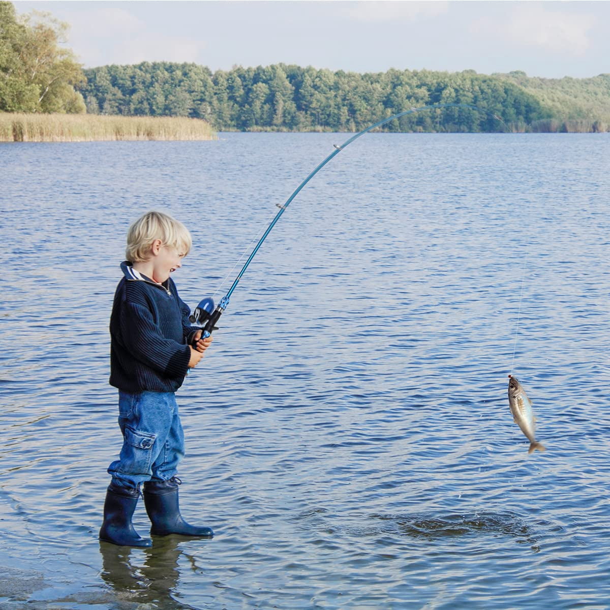 Fishing Pole Set With Full Starter Kits 2 Portable Telescopic Rod And Spincast Reel Cambos A Net 2 Buckets For