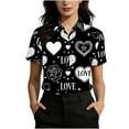 thumbnail image 6 of Stamzod Valentines Couple Shirts Men Women Summer Short Sleeve Button Up Shirt Men Lover Heart Casual Shirts Black XXXL, 6 of 6