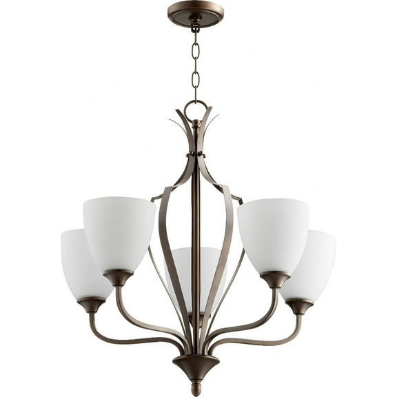 Quorum Lighting Jardin 5-Light Chandelier, Oiled Bronze, 24 Width, 25.5 Height