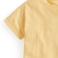 thumbnail image 5 of Babcutegg Yellow Onigiri Print Short Sleeve Crew Neck Cotton T-Shirt For Children — Lightweight Casual Top With Breathable Fabric And Modern Graphic Design Yellow Size 5, 5 of 5