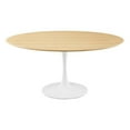 thumbnail image 2 of Modway Lippa 60" Round Modern Wood/Metal Dining Table in Natural/White, 2 of 6