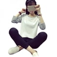 thumbnail image 5 of Women's Loose Jumper Tops Outerwear Long Sleeve Crewneck Sweatshirt Tracksuit, 5 of 5