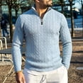 thumbnail image 5 of Gamivast Men's Quarter Zip Pullover Sweater Slim Fit Cable Knit Long Sleeve Warm Knitwear Mock Neck Thermal Tops Soft Business Casual Winter Daily Wear, 5 of 5