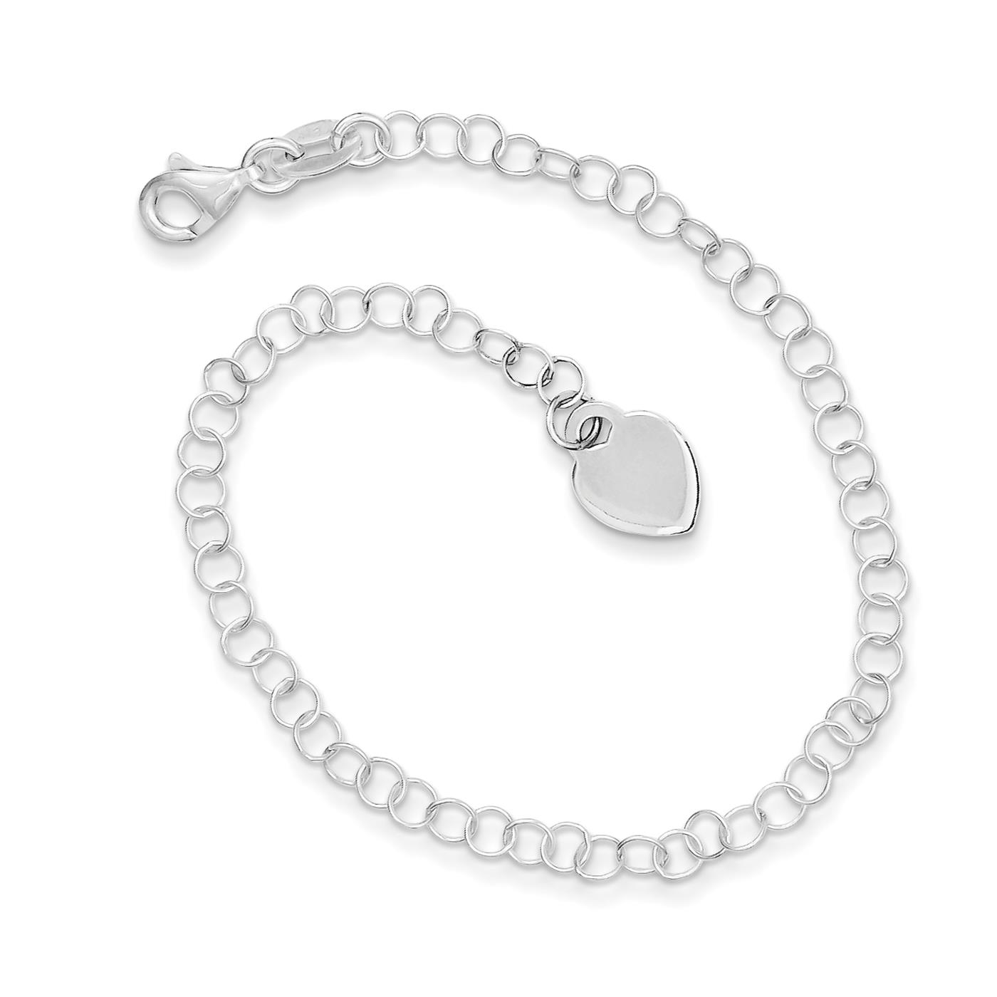 Mia Diamonds 925 Sterling Silver Puffed Heart Charm 12mm x 6mm