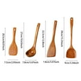 thumbnail image 3 of 4 Pieces Wooden Utensil Set Handmade Wooden Utensil Set for Nonstick Cookware Acacia Wood Cooking Utensil Slotted Serving Spoon Flat Spatulas Set, 3 of 7