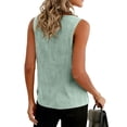 thumbnail image 5 of Resicozy Womens Cotton Linen Tank Tops 2026 Summer Casual Comfy Sleeveless Linen Shirts Loose Lightweight Gauze Cami Mint Green L, 5 of 6