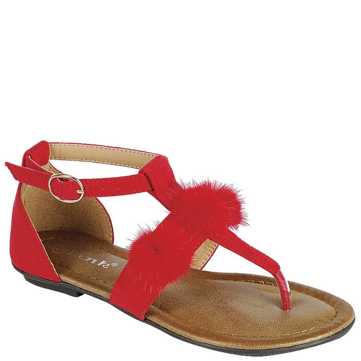 Red pom pom sandals 2025