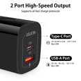 thumbnail image 4 of USB C Charger Block,ABCPOW 20W PD Type C Charger Block QC3.0 Dual USB Wall Charger Adapter Plug USB C Brick Power Delivery Fast Charge Quick Charging USB Charger Block,Dark Black, 4 of 8
