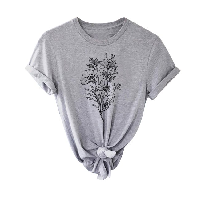 CEHVOM T-shirt à Manches Courtes à Imprimé pour Femmes, Mode, Hauts Décontractés Amples, Blouse, en Solde