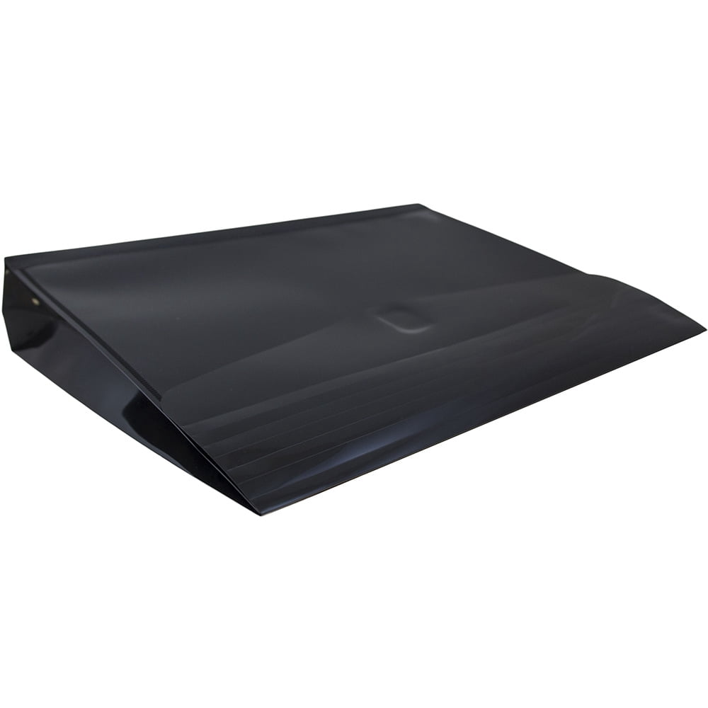 JAM Plastic Hook & Loop Envelopes, 9.8x13x2, 12/Pack, Black, 2 Inch Expansion