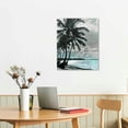 thumbnail image 3 of Shiartex Black and White Beach Canvas Wall Art Tropical Palm Tree Painting Hawaii Artwork for Bedroom Bathroom Wall Decoration Framed Ready to Hang 16x20 in, 3 of 5