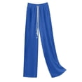 thumbnail image 7 of XFLWAM Womens Cinch Bottom Sweatpants Elastic High Drawstring Waist Palazzo Pants Wide Leg Pants Casual Lounge Trousers Blue Free Size, 7 of 7