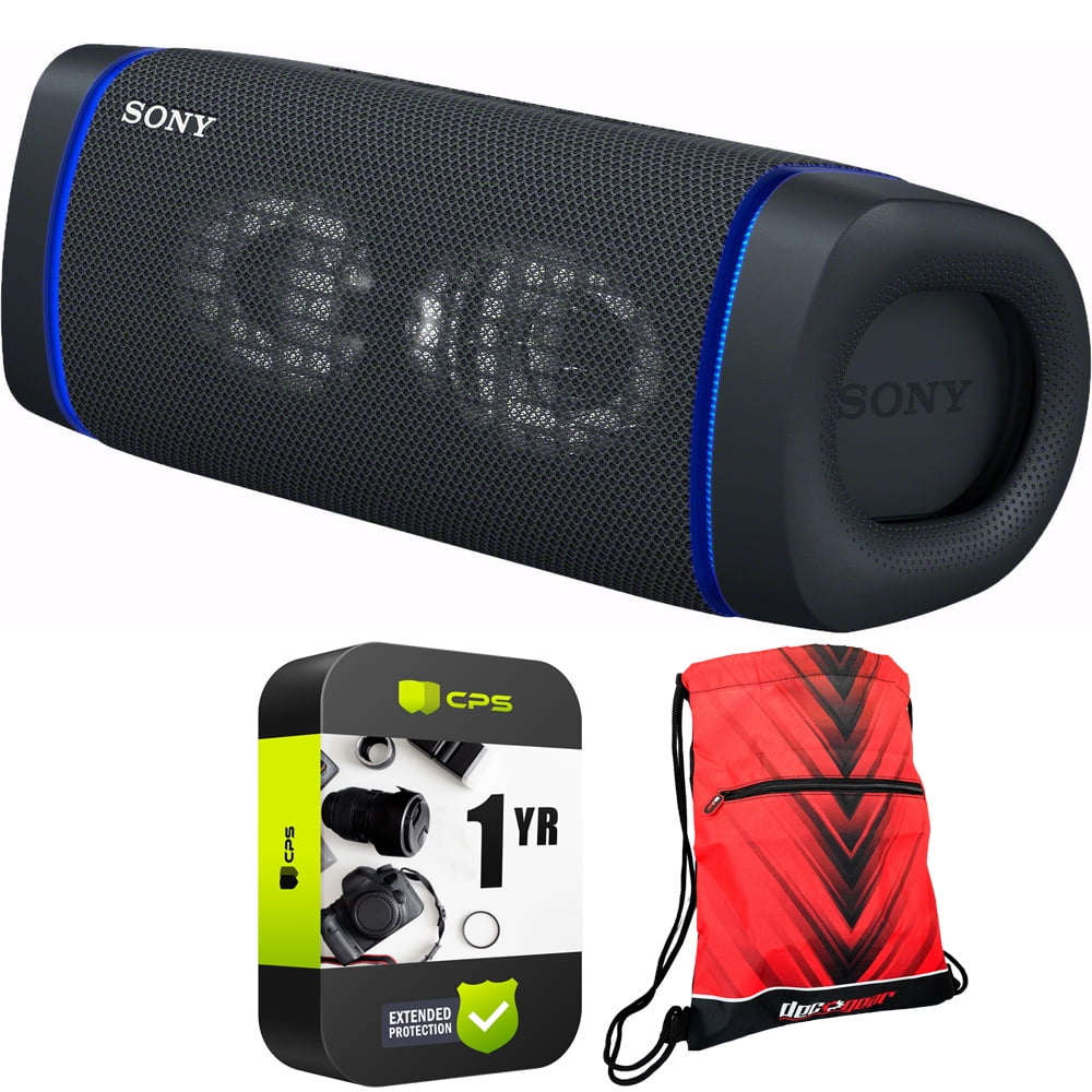 Sony SRSXB33 Portable Waterproof Bluetooth Speaker (Black) Bundle with
