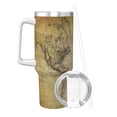 thumbnail image 2 of Sikiie Vintage World Map Insulated Stainless Water Bottle Lid Travel Mug Cup Insulated Tumblers Cup 40oz Ice Bully With Handle, 2 of 8