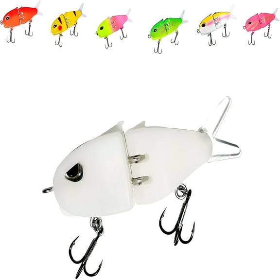 BESTSKY Mini Glide Bait for Bass Fishing Small Glide Multi-Jointed Swimbait Wobbler Slow Sinking Swimming Bait with Double Hook for Freshwater Saltwater Bass Trout Pike Fishing