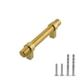thumbnail image 2 of Modket M1608 Modern Euro Bar Cabinet Handle 304 Stainless Steel — 4-1/2" Overall Length, 3" (76mm) Hole Centers, Satin Brass Gold— 10-Packs, 2 of 7