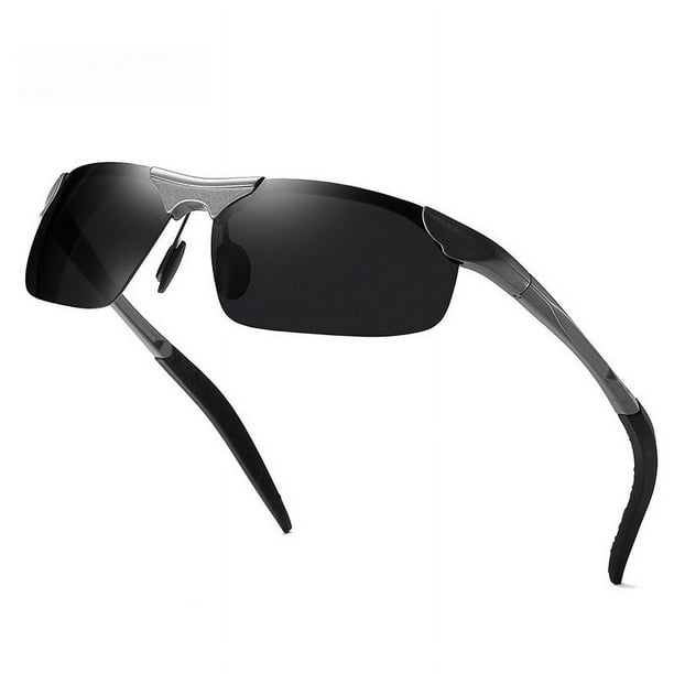 Gafas de sol para hombre, de metal, con montura media, para conducir, ciclismo, deportivas, polarizadas