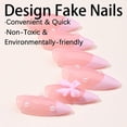 thumbnail image 4 of 3D 24 Pcs Cute Almond Press on Nails Medium Fake Nails Press Ons Blue Gradient False Nails with Stiletto Nail Glue, 4 of 5