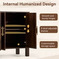 thumbnail image 4 of AVAWING Modern Buffet Cabinet, Credenza with 4 Doors, Fluted Buffet Sideboard Cabinet, Brown, 4 of 7