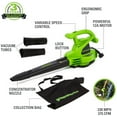 Greenworks 12 Amp 375 CFM at 230 Mph Corded Electric Leaf Blower