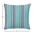 thumbnail image 2 of Casual Cushion Outdoor Throw Pillow, Striped Sunbrella Fade-Resistant for Patio Furniture, Adirondacks & Porch Swings, 18"W x 18"L, 6" thick, Reversible, Dolce Oasis, 2 of 5