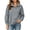 Gray, variant on Women Button Collar Pullover Sweatshirt Quarter Snap Collar Long Sleeve Sweatshirt Loose Drop Shoulder Solid Color Casual Tops