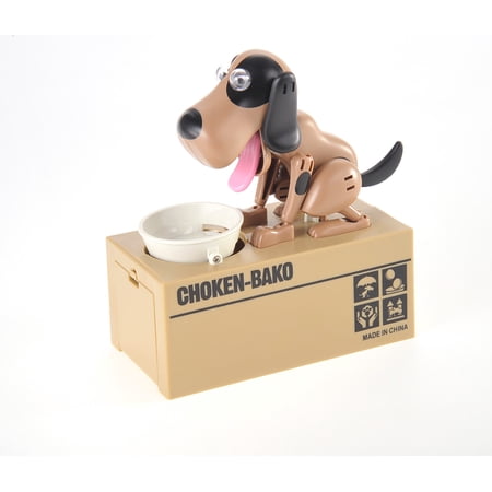 PlayWorld CoinCollector My Dog Piggy Bank - Futuristic Coin Munching Toy Money Box - Black