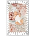 thumbnail image 4 of Sweet Jojo Designs Peony Floral Garden Pink and Off White Mini Fitted Crib Sheet, 4 of 6