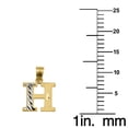 thumbnail image 2 of Precious Stars 14K Two-Tone Gold Diamond-cut Unisex Initial Letter 'H' Pendant - No Chain, Pendant Only, 2 of 3