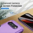 thumbnail image 6 of Feishell Case Fit for Apple Google Pixel 9A,Military Grade Shockproof Protection Hybrid Armor Double Layer Hard PC + Soft TPU Drop Resistant Anti-Fingerprint Phone Cover,Purple+Black, 6 of 7