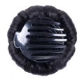 thumbnail image 2 of Scrunchie sintético de pelo Donut recto Updo postizos trenzados Clip en cabello de gran tamaño extensiones de Cosplay de boda para fiesta(Negro natural)(Diamantes blancos), 2 of 5