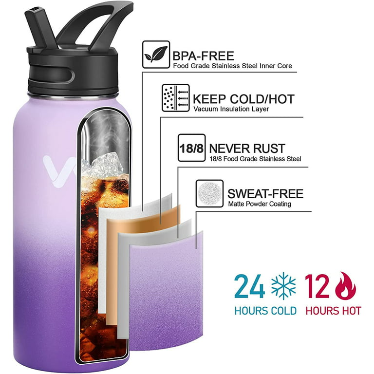 Toofeel 32 oz Insulated Water Bottle - Double Walled Stainless Steel Vacuum  Thermos Flask, Leak Proof Cold Drink Bottle with Chug Lid, Wide Mouth