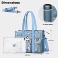 thumbnail image 5 of Teacher Tote Bag,Light Blue Baseball Players Pattern Teacher Utility Tote Bag,Large Work Tote Bags for Women with Multiple Pockets,Top Zipper Closure,13.8x10.6x6.7 Inch, 5 of 5