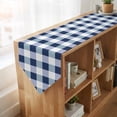 thumbnail image 4 of Navy Blue Plaid Table Runner Linen Burlap Table Runner 48 Inches Long Spring Farmhouse Buffalo Checkered Dresser Scarves for Kitchen Island Coffee Dining Party Wedding Banquet Holiday Decor 13"x48", 4 of 8