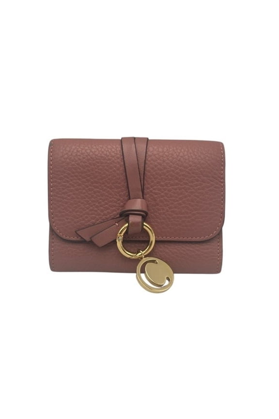 Pre-Owned Chlo Chloe Alphabet Small Trifold Wallet in Grain Leather