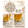 thumbnail image 4 of Cup Coasters for Drinks Absorbent - for Coffee Wooden Table Office Cute Farmhouse Outdoor Rustic Desk Kawaii Woven Women Kids Soft Cloth Braided Fabric Mushroom Coaster Set of 6 with Holder, 4 of 4
