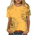 thumbnail image 2 of Karight Women's Fashionable Casual Loose Round Neck Short Sleeved T-shirt Solid Color Top, 2 of 7