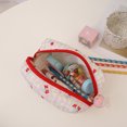thumbnail image 2 of Bolsa de cosméticos coreana, de maquillaje acolchada floral, de artículos diversos (rojo sandía) Ehuebsd Para Estrenar, 2 of 8