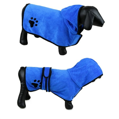 - Dog Bathrobe Towel Super Absorbent Pet Drying Towel Embroidery Paw Cat Dog Hooded Pet Bath Towel Drop
