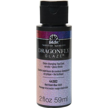3 Pc, Folkart Dragonfly Glaze Red-Violet-Blue Hobby Paint 2 Oz
