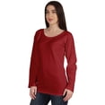 thumbnail image 3 of Inkmeso Solid Raglan Full Sleeve T-shirt For Women Scoop Neck Baseball Tee Casual Tops, 3 of 7