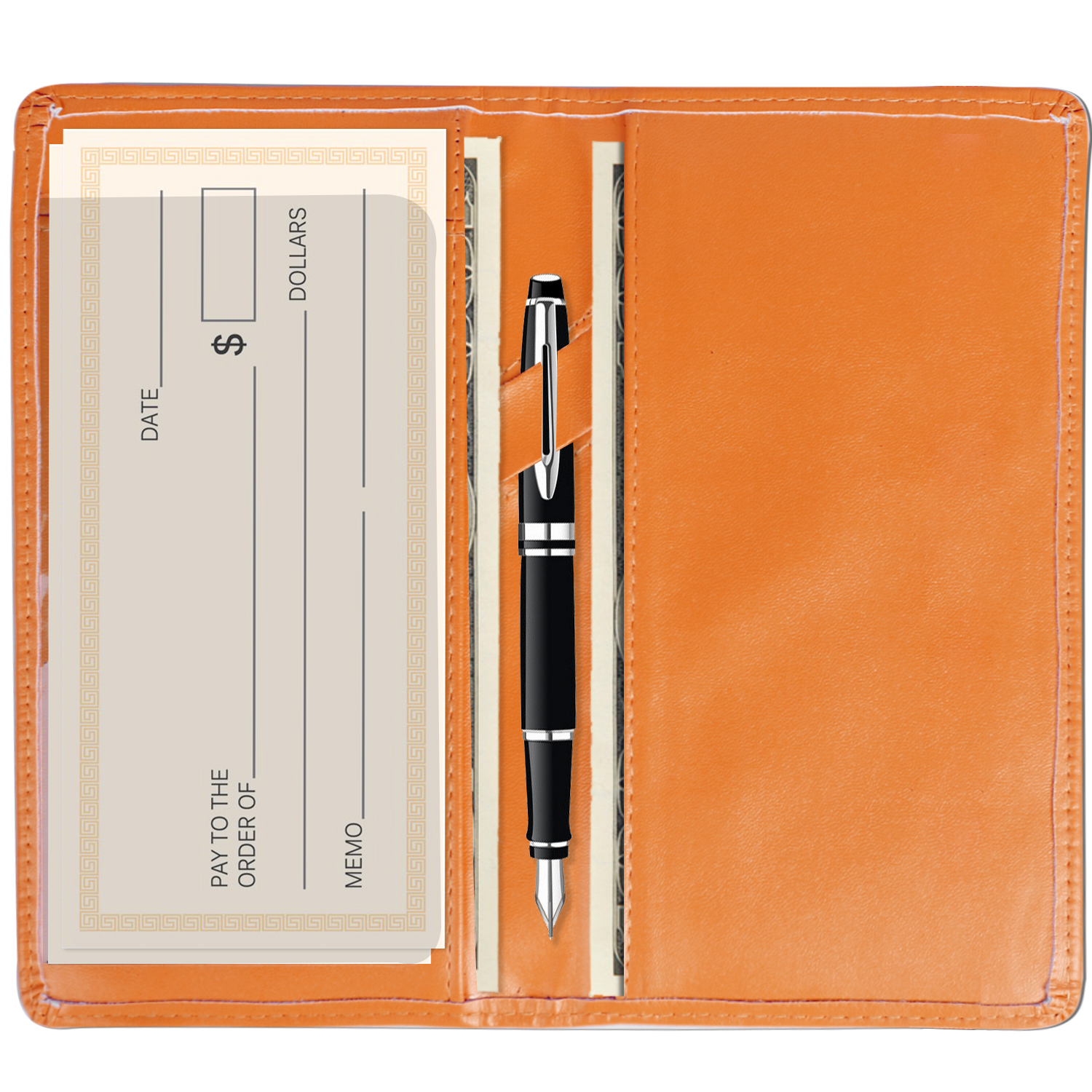 Sanlykate Checkbook Cover for Duplicate Checks and Register with Pen