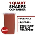thumbnail image 2 of Sharps Container 1 Quart (1 Pack), Portable Container for Home Use, Biohazard Needle and Syringe Disposal, Small Portable Container for Travel and Professional Use, 2 of 4