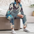 thumbnail image 7 of Yiaed Starry Sky Cloud Bulldog Print Men’s Pajamas Set - Long Sleeve Button Down Sleep Shirt and Pajama Bottoms Sleepwear Set Mens Pjs Sets Men's Pajama Bottoms-, 7 of 7